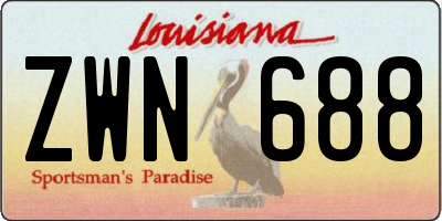 LA license plate ZWN688