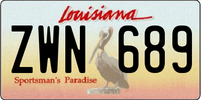 LA license plate ZWN689