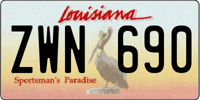 LA license plate ZWN690