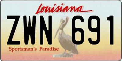 LA license plate ZWN691