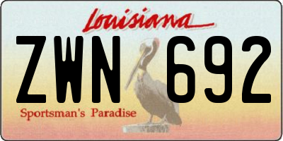 LA license plate ZWN692