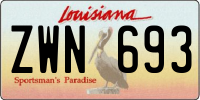 LA license plate ZWN693