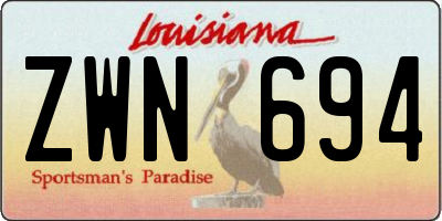 LA license plate ZWN694