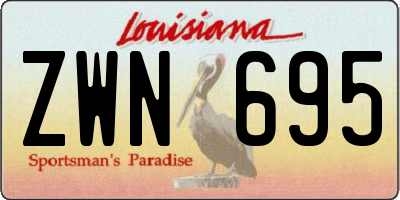 LA license plate ZWN695