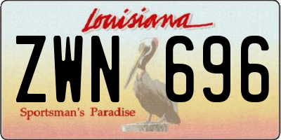 LA license plate ZWN696