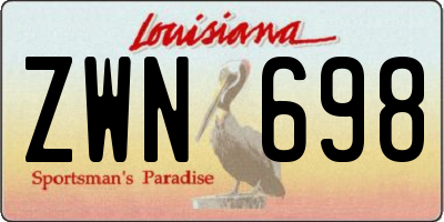 LA license plate ZWN698