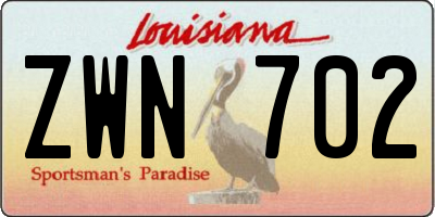 LA license plate ZWN702