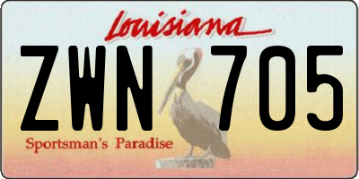 LA license plate ZWN705