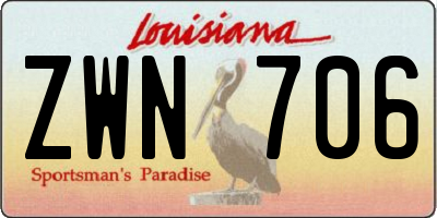 LA license plate ZWN706