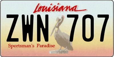 LA license plate ZWN707