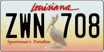 LA license plate ZWN708