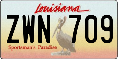 LA license plate ZWN709