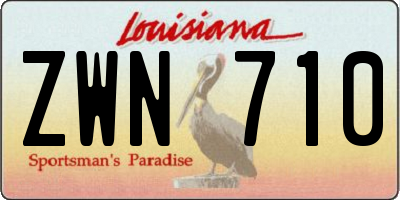 LA license plate ZWN710