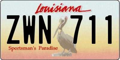 LA license plate ZWN711