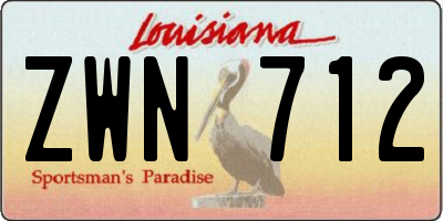 LA license plate ZWN712