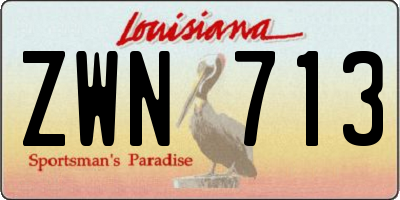 LA license plate ZWN713