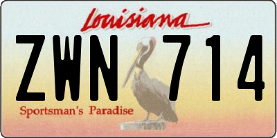 LA license plate ZWN714