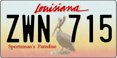 LA license plate ZWN715