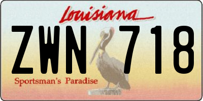 LA license plate ZWN718