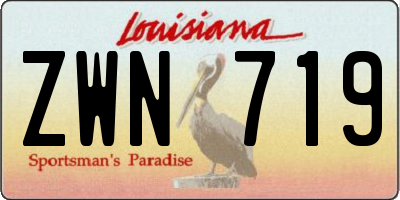 LA license plate ZWN719