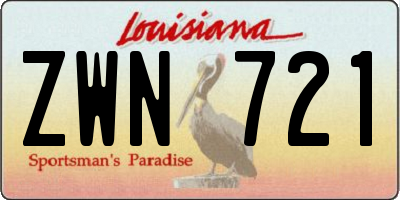 LA license plate ZWN721