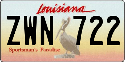 LA license plate ZWN722