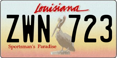 LA license plate ZWN723