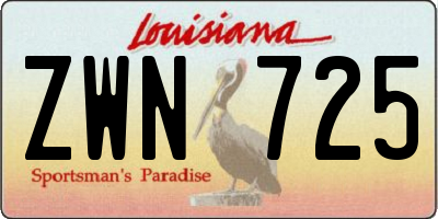 LA license plate ZWN725