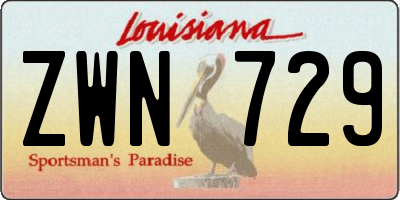 LA license plate ZWN729