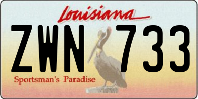 LA license plate ZWN733