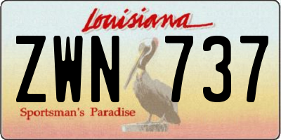 LA license plate ZWN737