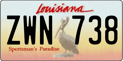 LA license plate ZWN738