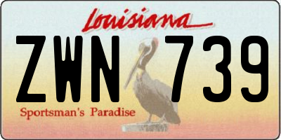 LA license plate ZWN739