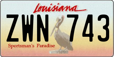 LA license plate ZWN743