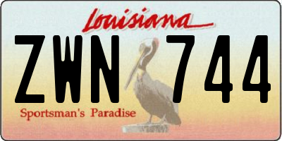 LA license plate ZWN744