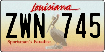 LA license plate ZWN745