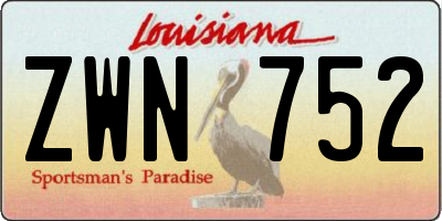 LA license plate ZWN752