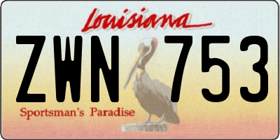 LA license plate ZWN753