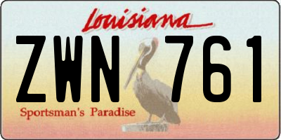 LA license plate ZWN761