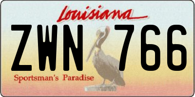 LA license plate ZWN766