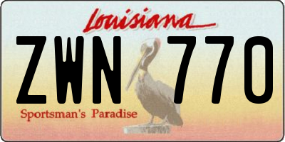 LA license plate ZWN770