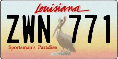 LA license plate ZWN771