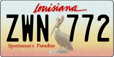 LA license plate ZWN772