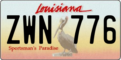 LA license plate ZWN776