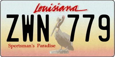 LA license plate ZWN779