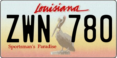 LA license plate ZWN780