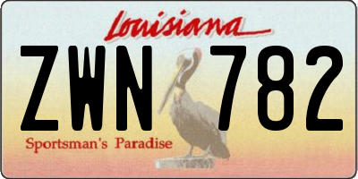 LA license plate ZWN782