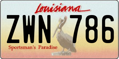 LA license plate ZWN786