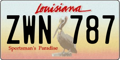 LA license plate ZWN787