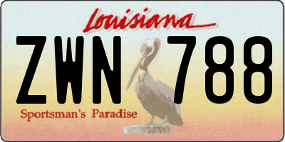 LA license plate ZWN788